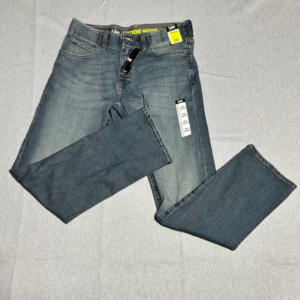Lee Mens‎ Extreme Motion Relaxed Fit Heritage Jeans 32x30 Blue Maverick Stretch